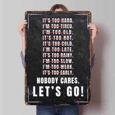 A Nessuno Importa Andiamo in Palestra Poster Metallico Decorazione Bagno Targhe Metalliche Personalizzate per Decorazione Casa Stanza Oggetti Decorativi per la Casa