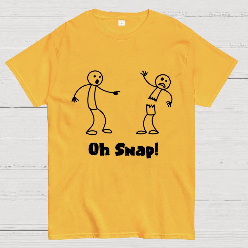 Oh Snap Funny Stick Figure Slogan Saying 100% Cotton Summer Casual Cool Loose T-Shirt