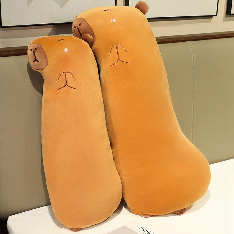 Cartoon Soft Capybara Throw Pillow Plush Toy Doll Kapibara Doll Schoolgirl Sleeping Soothing Doll