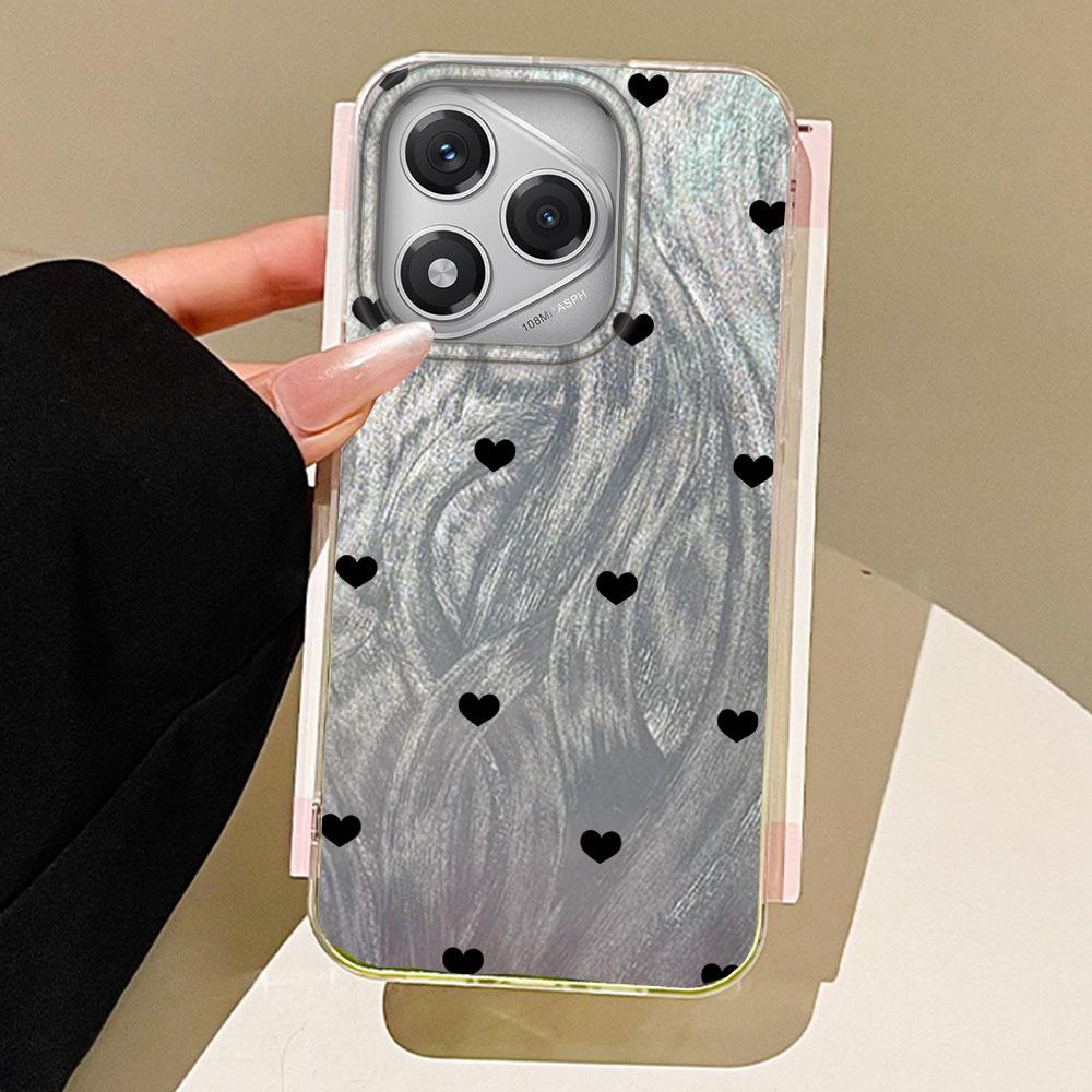 Black Full Screen Love Phone Cases Phone Case for Honor 400 200 Pro Magic 7 5 Lite X9a X9c X8a X8b Shell Silicone Back TPU Cover