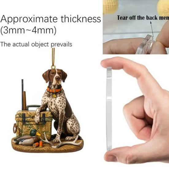 Hunting Dog Advent Calendar 2025 24 Days Acrylic Ornament with Canine Themes Christmas Countdown Decor for Tree Dog Lovers