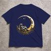 Unisexs Short Sleeve TShirt Moon Print Y2k Summer Clothes Moon Pattern Printed Casual Tops T Shirts Male Tee Top