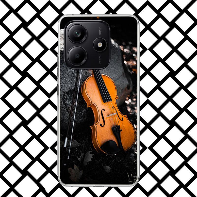 

Music Violin Phone Case for Xiaomi Redmi Note 15 14 14S 13 12 12S 11 Pro Plus 11E 11T 11S 10S 5G Soft Cover Fundas Redmi Note 14 Redmi Note 11S 4G