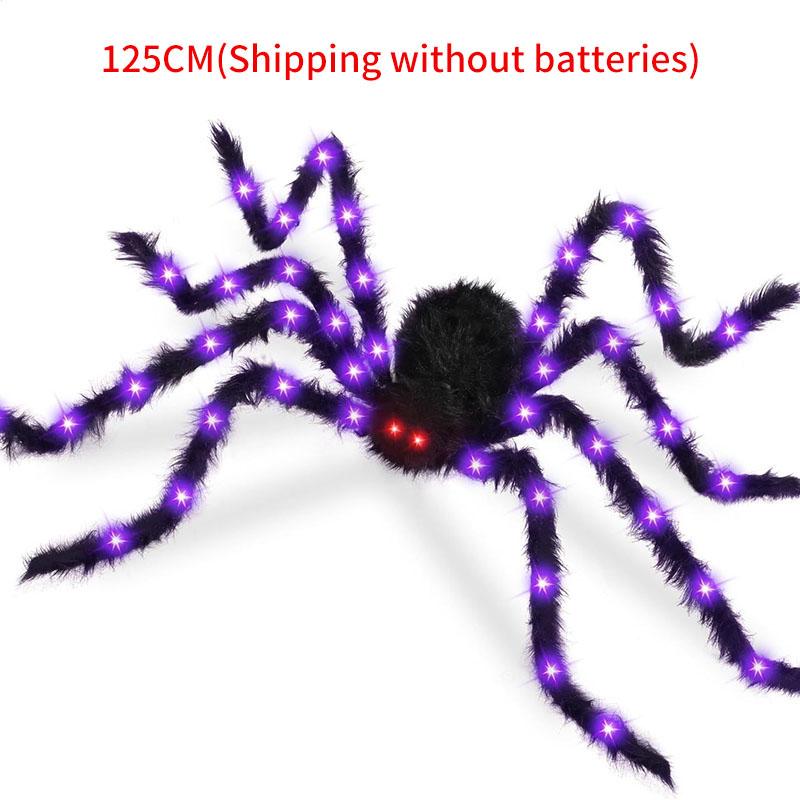 Halloween Big Plush Spider Horror Halloween Decoration Party Prop Outdoor Giant Spider Decor 30-200cm Chamber Prank Black Spider