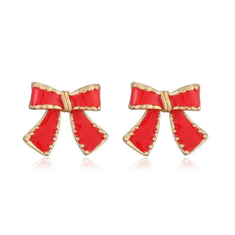 

HECHENG, Hot And Sexy Mexican Oil Dripping Red Chili Heart-shaped Bow Earrings Neutral Couple Zircon Birthday Gift Other