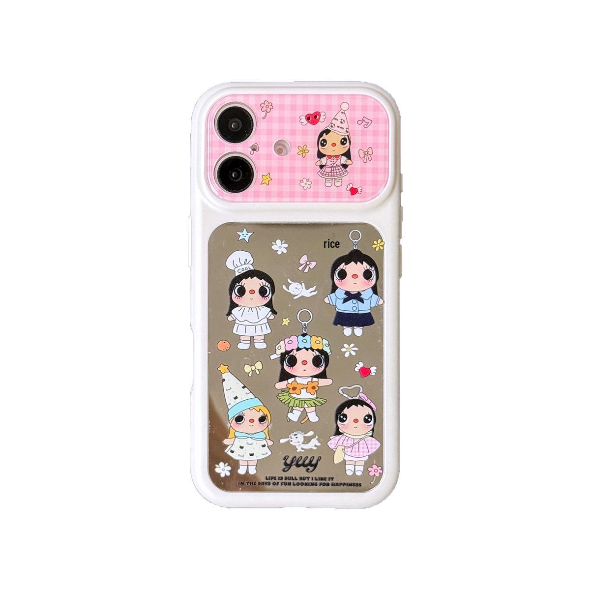 Cartoon Big Window Mirror Jade iPhone 15/17/16 Pro Max Case Cover iPhone 16 Pro