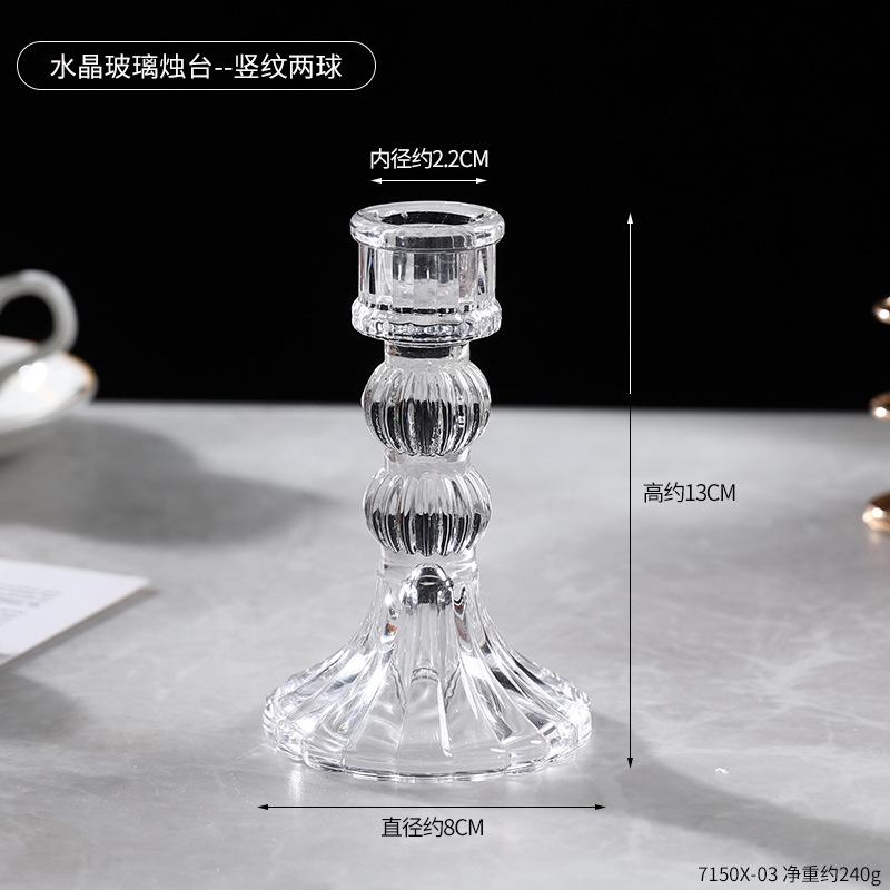 Nordic Simple Crystal Glass Candlesticks Are for Table Weddings Light Luxury Romantic Atmosphere Decorations Photo Props