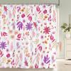 3D Shower Curtain Nordic Style Flowers Plant Leaves Printed  Waterproof Polyester Fabric Bath Curtains For Bathroom With Hooks