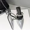 Fashion New Pantoufles De Luxe Noires À Talons Hauts Pour Femme, Mules De Styliste À Enfiler, Mocassins De Soirée, Été 2025