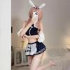 Bunny Girl Maid Clothes Apron School Swimsuit Blue Open Chest Sexy Cosplay Reverse Bunny Open Back Extremely Sexy Erotic Baby Doll Cute Headband