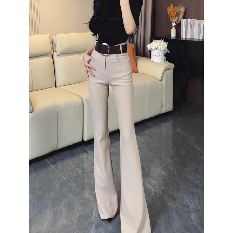Fashionable and Elegant Flared Suit Pants for Women, 2026 Spring/Summer New High-Waisted Slim-Fit Leg-Lengthening Narrow Elastic Bootcut Pants
