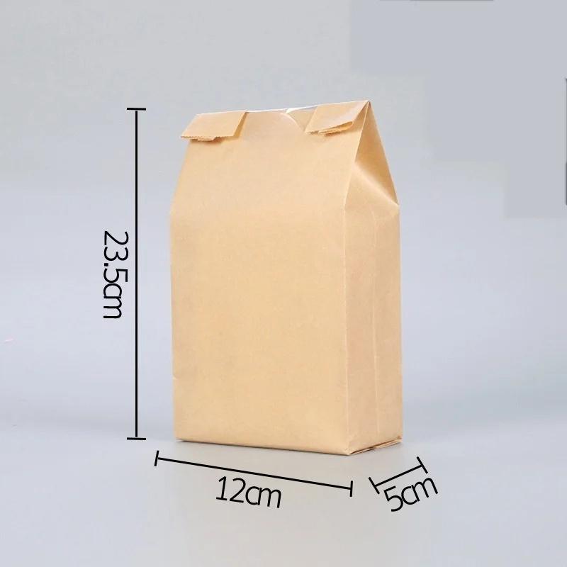 

Waterproof Disposable Kraft Paper Bags Portable Food Packaging Pouch for Biscuit Candy Cookie Bread Toast Baking Takeaway
