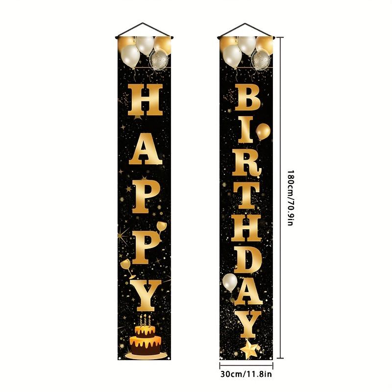 Happy Birthday Couplet Banner Layout Courtyard 1 Pair Indoor Outdoor Decor