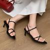 Fashion Bailamos 2025 Summer New Brand Women Sandal Fashion Narrow Band Gladiator Shoes Thin Heel Outdoor Dress Pumps Sandal Shoes
