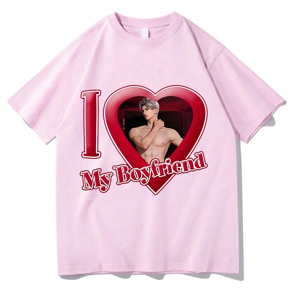 Love and Deepspace Sylus Tshirt I Love My Boyfriend Tops Women Clothing Valentines Day Perfect T-shirt Hot Game Fashion New Tee