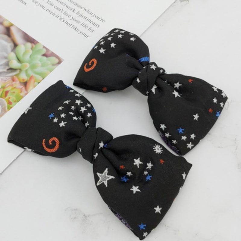 MAIA Milky Way Star Jacquard Hair Ribbon Pin - Purple