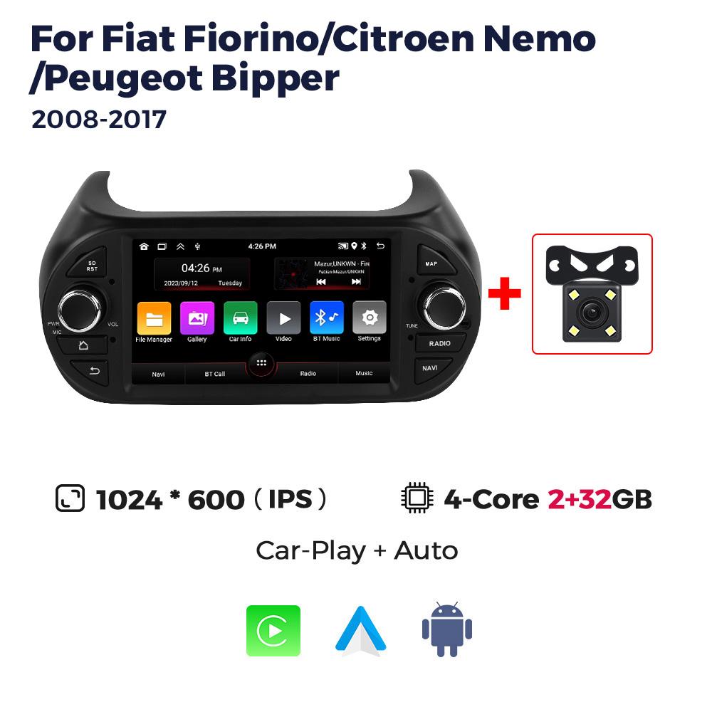 Navifly 7'' 1Din Android For Fiat Fiorino Citroen Nemo Peugeot Bipper 2008-2017 Car Radio Multimedia Video Player Carplay Auto
