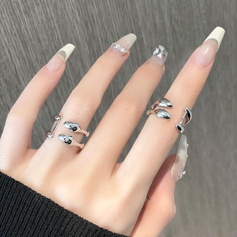 Niche Design Double-Layer Simple Fashion Cold Wind High Sense Zir*****Pen Ring Female Personality Trend