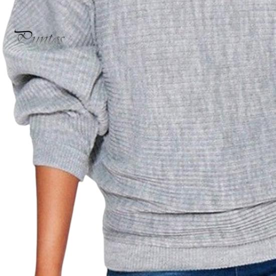 Knitwear Boat Neck Batwing Long Sleeve Ribbed Women Knitted Sweater Autumn Winter Solid Color Loose Top Streetwear Jumper