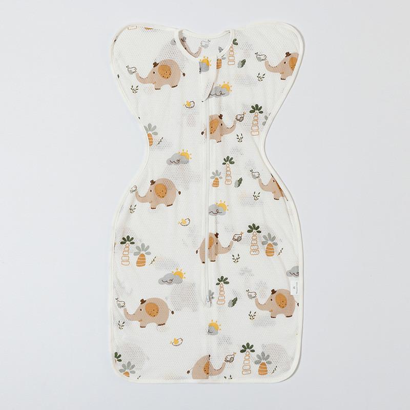 Baby Elephant Sleeveless Cotton Sleep Sack With Breathable Mesh For Newborns