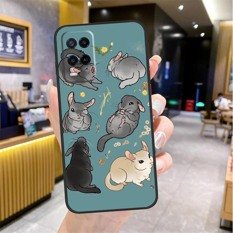 Cute Cartoon Chinchilla Case For Oppo A98 A18 A38 A58 A78 A60 A80 A40 A96 A76 A16 A94 A74 A54 A15 A17 A57 A77 A5 Pro