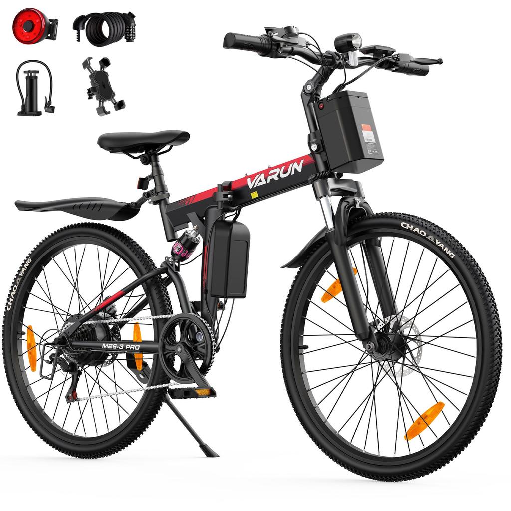 VARUN M26-3 PRO Skládací elektrické kolo, 48V 7,8Ah baterie, Plné odpružení