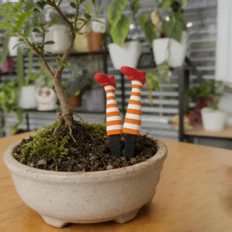Mini Witch's Leg Flower Pot Decoration Set Plant Holder Garden Courtyard Lawn Decor Desktop Ornament Gift Flowerpot Additions