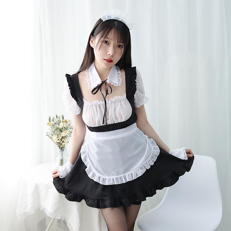Anime Role Playing Maid Dress Japanese Sexy Female Maid Uniform Lolita Dress for Christmas Halloween Nurse Costume Sexy
