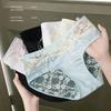 Chiloți sexy din dantelă pentru vară, cu fundiță dublă, din satin și bumbac pur, triunghiulari la șolduri și talie