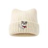 2026 autumn and winter new Japanese cute puppy embroidered knitted hat fashionable big head circumference versatile warm wool hat