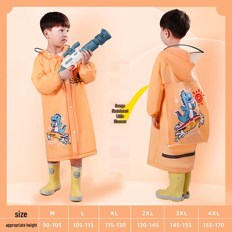 

Children s Cartoon Rain Poncho with Backpack Slot for Kids L [Height: 105-115CM]