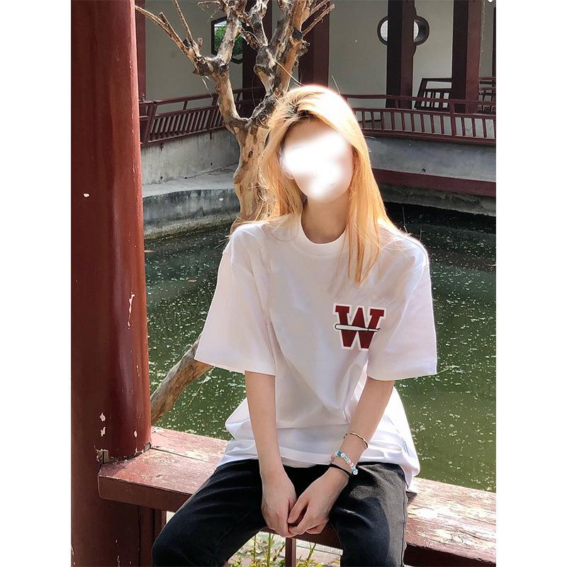 

American retro short-sleeved loose T-shirt women s street style summer oversze half-sleeved couple s pure cotton top tide XXXL білий