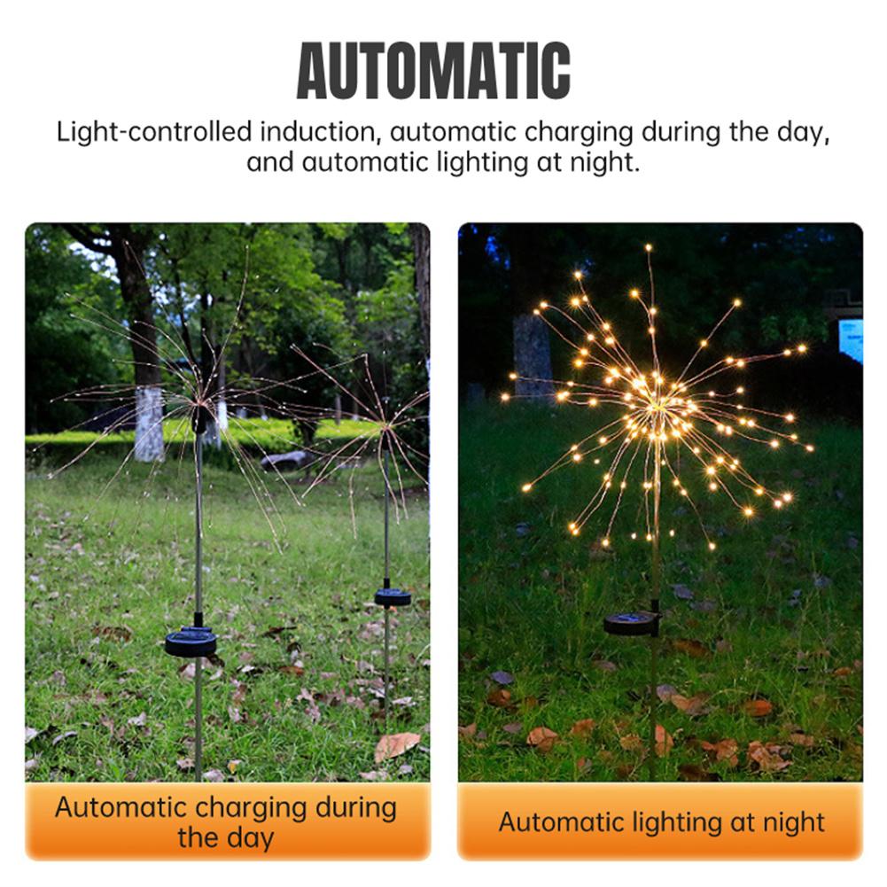 Solar Firework Light 90/120/150 LED Lights Outdoor Firework Solar Garden Decorative Lights Waterproof