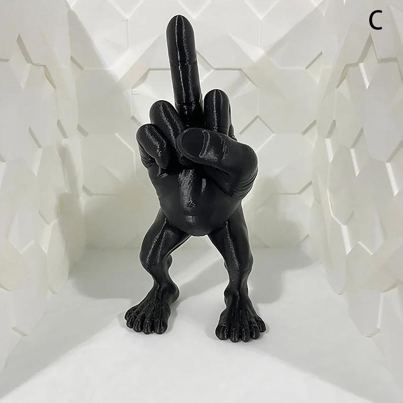 Middle Finger Figure With Legs Office Desk Funny Hand Gesture Resin Figurine Creative Home Ornaments Gift Room Decor