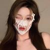 Halloweenská maska ​​Maska na půl obličeje Cos Dragon God Divoký Tiger Night Fork Tengu Man Wolf Mask Performance Skull Masks
