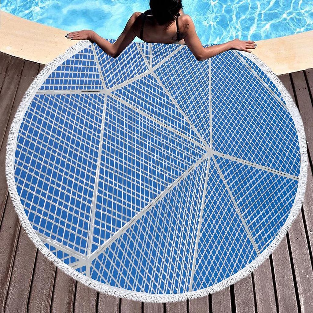 Round Beach Towel Psychedelic Surrealism Beach Blanket,Soft Comfortable Anti-Sand Absorbent Quick-drying Pool Towel Picnic Mat