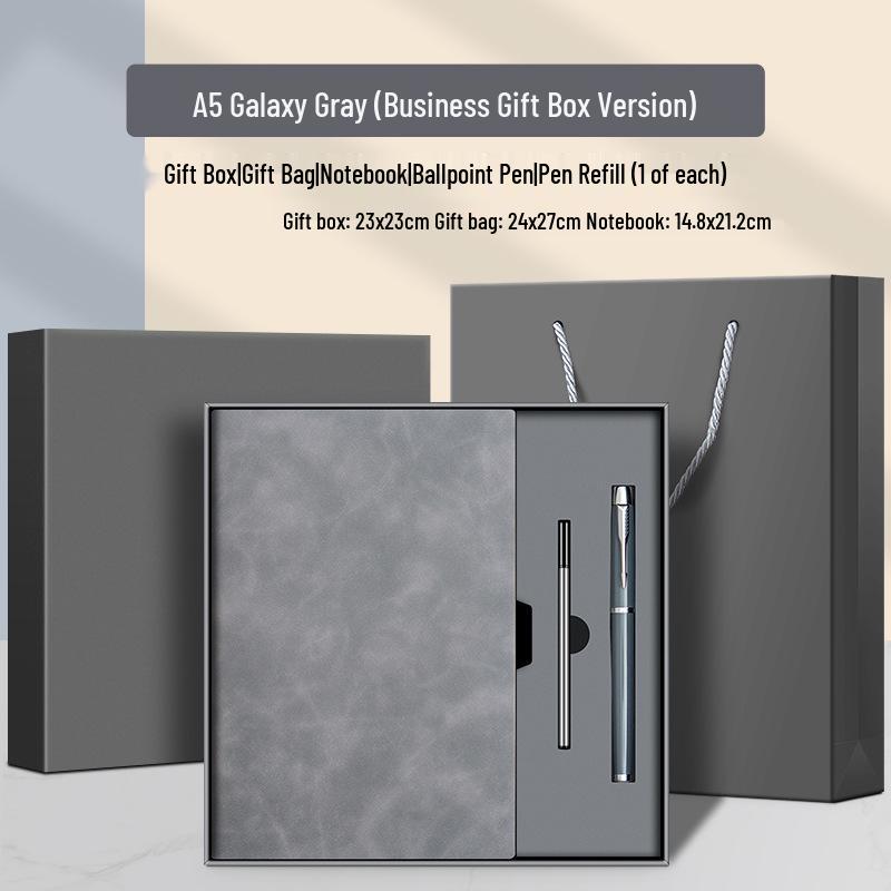 Custom Logo A5/B5 Leather Notebook Gift Set for Office Meetings