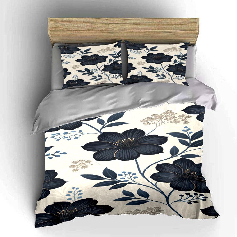 Dark Flowers and Leaves. Bedding Sets Duvet Cover Sets Duvet Covers Pillowcases(1*Duvet Cover 2*Pillowcases Without Duvet Insert)
