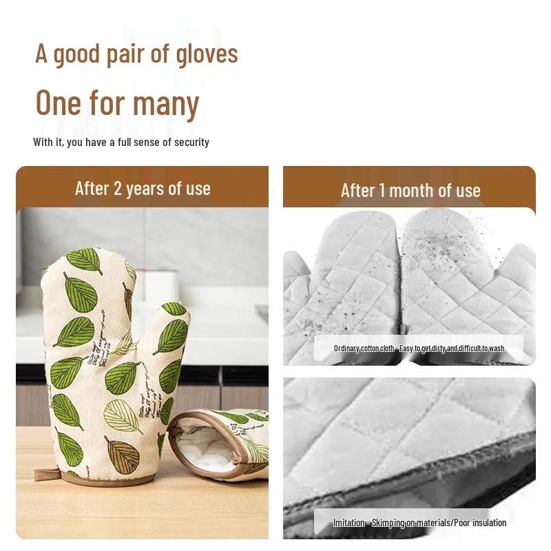 Hitzebeständige Silikon-Ofenhandschuhe - Verbrühschutz, Rutschfest, Verdickt zum Backen und Dämpfen