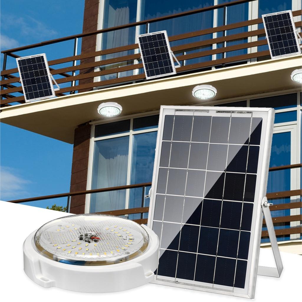 800W 3 Colors LED Solar Ceiling Light Solar Panel Light Indoor Outdoor Waterproof LED Ceiling Light with Remote Control