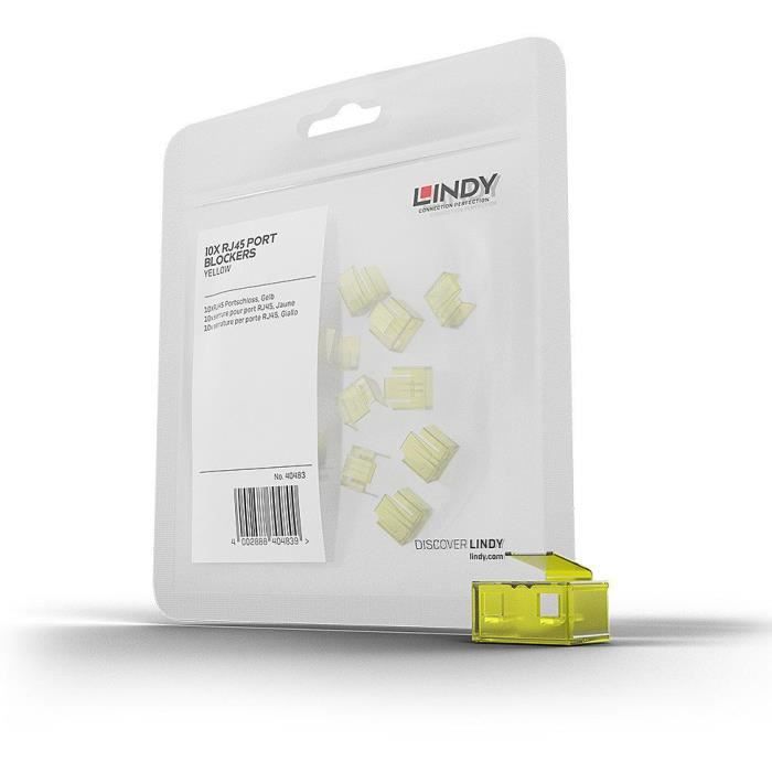 LINDY Kit D'extension Pour Verrous RJ45 (20 Pièces) - Jaune