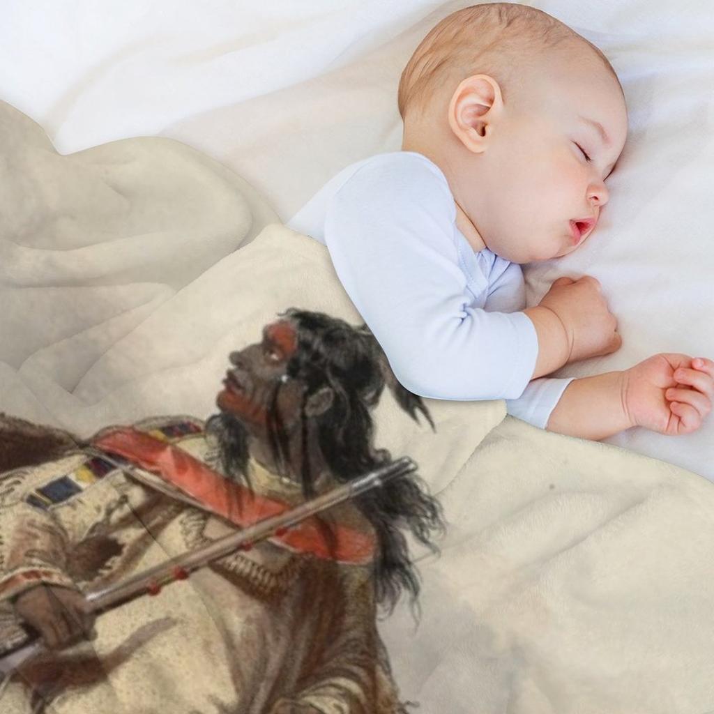 Blackfoot Indian Warrior Throw Blanket Summer Beddings Picnic Custom Soft Blankets
