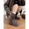 Vintage Pleated Maillard Pants Boots Women's Medium Boots Martin Boots Short Boots