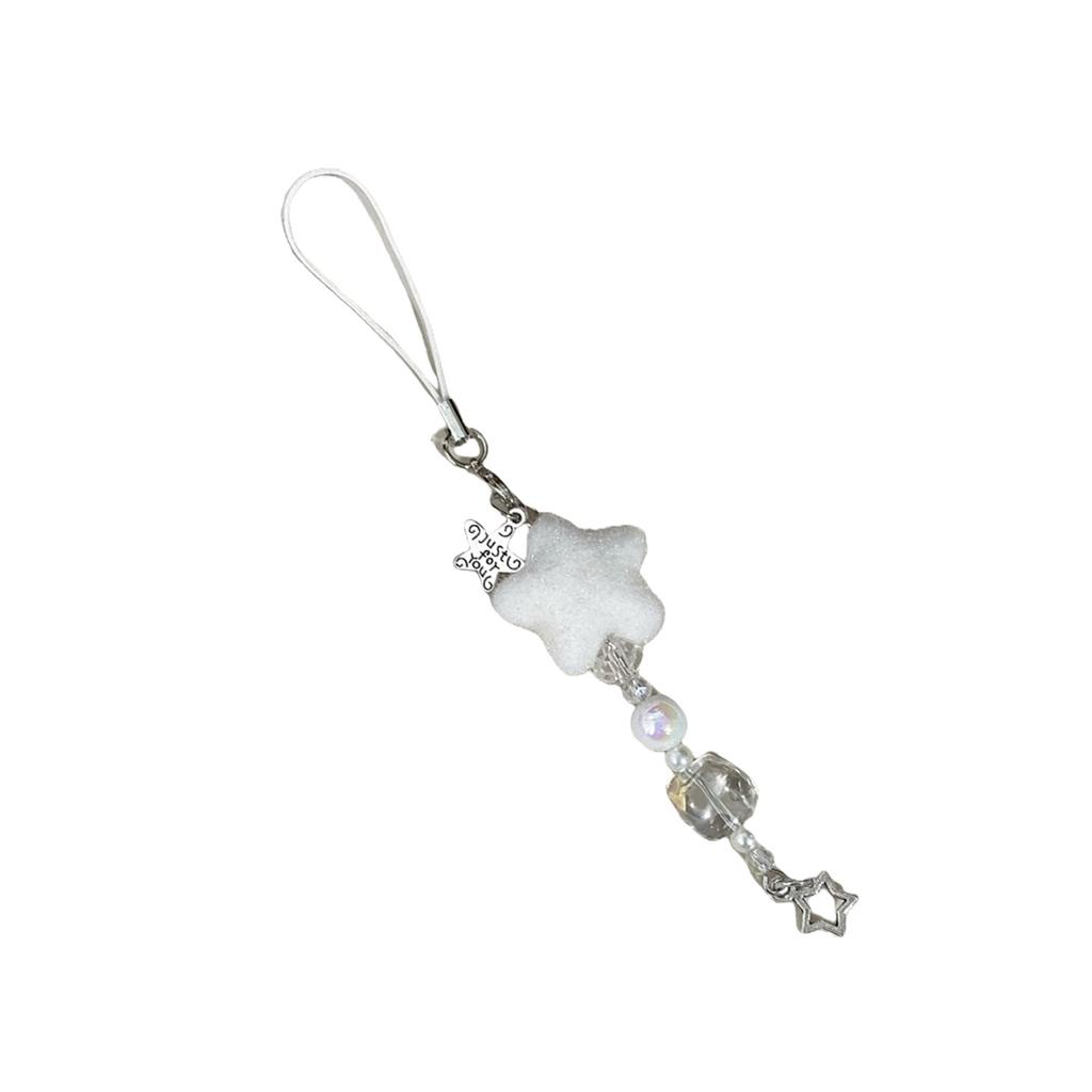 Flocking Snowflake Star Phone Pendant Soft Phone Jewelry Delicate Phone Strap Stylish Phone Decoration for Any Occasion