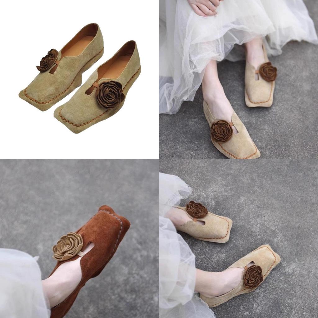 Vintage Floral Loafer With Pu Material For Casual Daily Wear Women