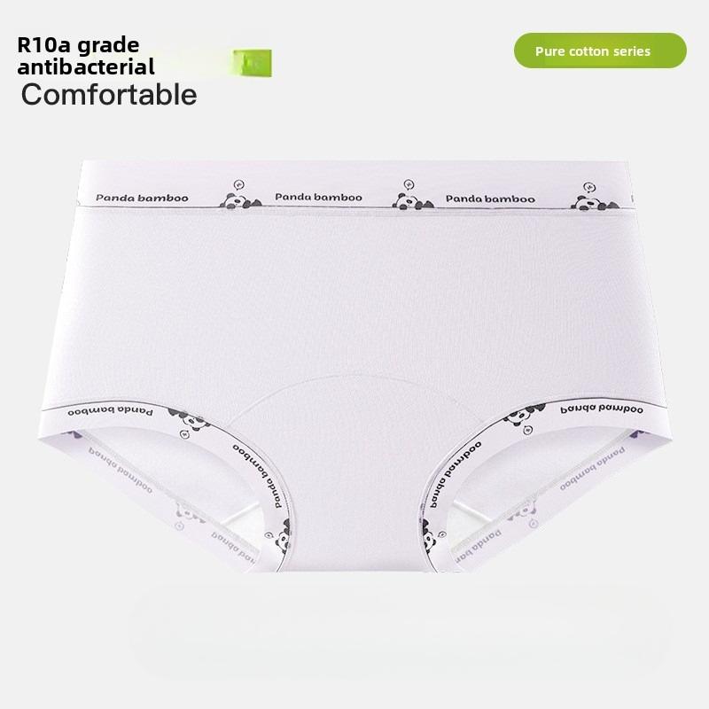 Female Spring and Autumn Letter Panda Cute Class A Pure Cotton 10A Antibacterial No Mark Mid-waist Breathable Briefs