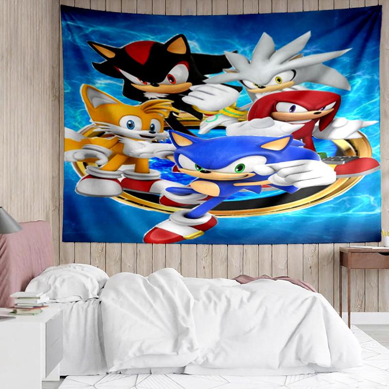 1PC Hedgehog Adventure Speed And Colors K-pop Music Group Tapestry Accessories for Bedroom,Livingroom, Dormitory Room Wall Decor Fan Birthday Gifts
