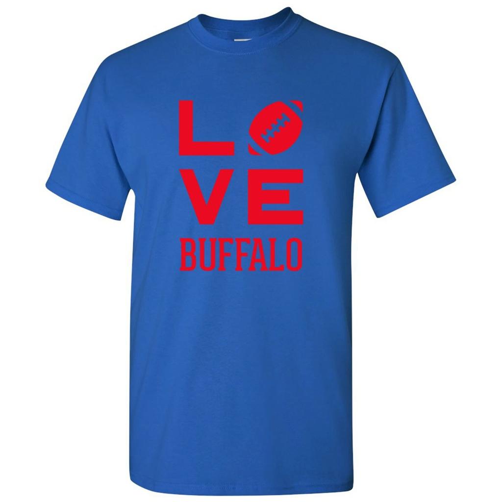 Buffalo Love Football - Sports Team City Pride Tailgating T -Shirt - Royal