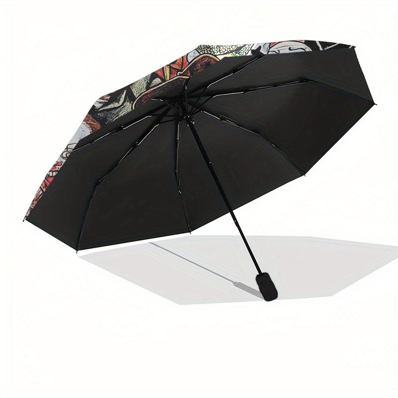 Halloween Horror Characters Circular Wall Sticker, Freddy, Jason, Michael Myers, Pennywise & More! Umbrella, Cute Umbrella with Cute Design, Portable