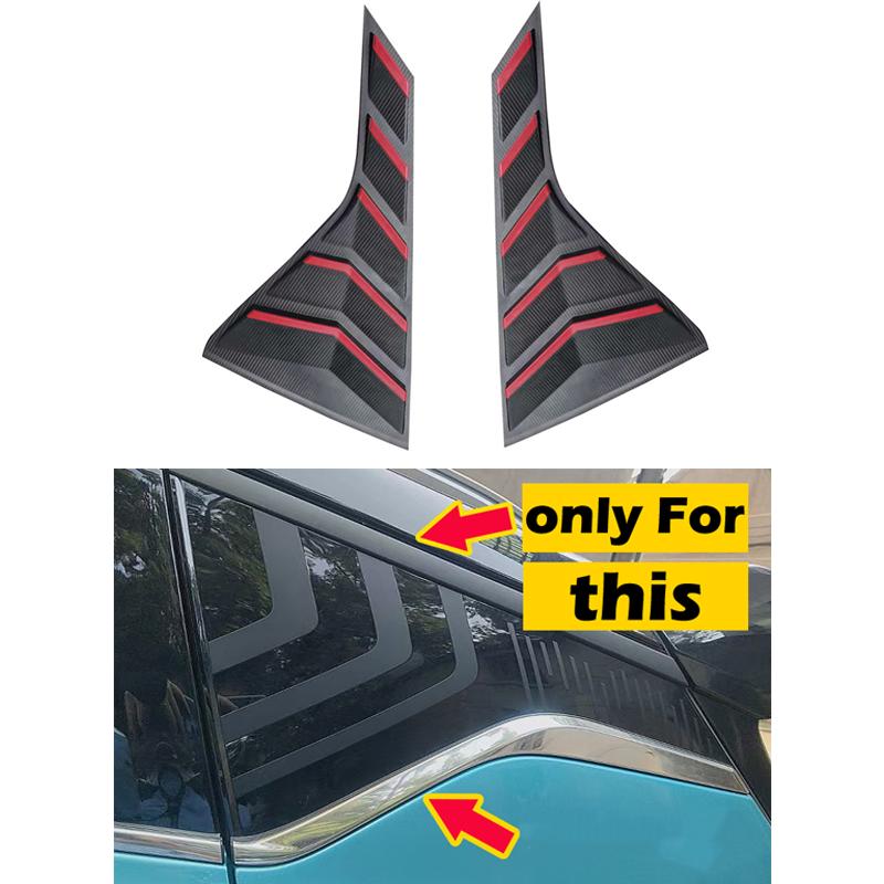 DinCh 2pcs Rear Triangular Window Decorative Shutters Louvers Spoiler Panel  For Geely Coolray Cool -